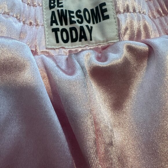 Be Awesome Today satin mini shorts - Picture 2 of 2